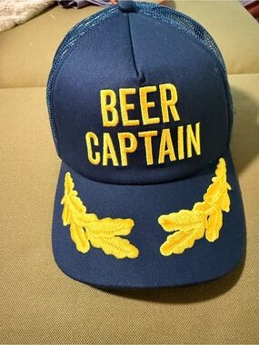 Beer Captain Navy and Yellow Trucker Cap